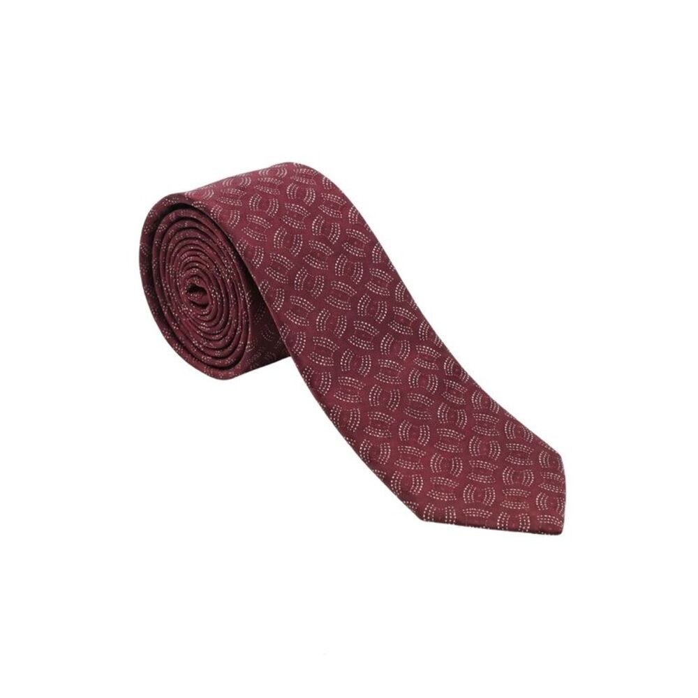 Armani Collezioni Mens Burgundy Geometric Silk Neck Tie